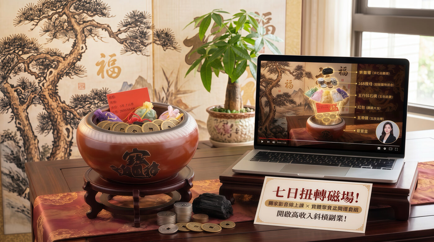 全套影音教學課程，搭配聚寶盆實體佈局