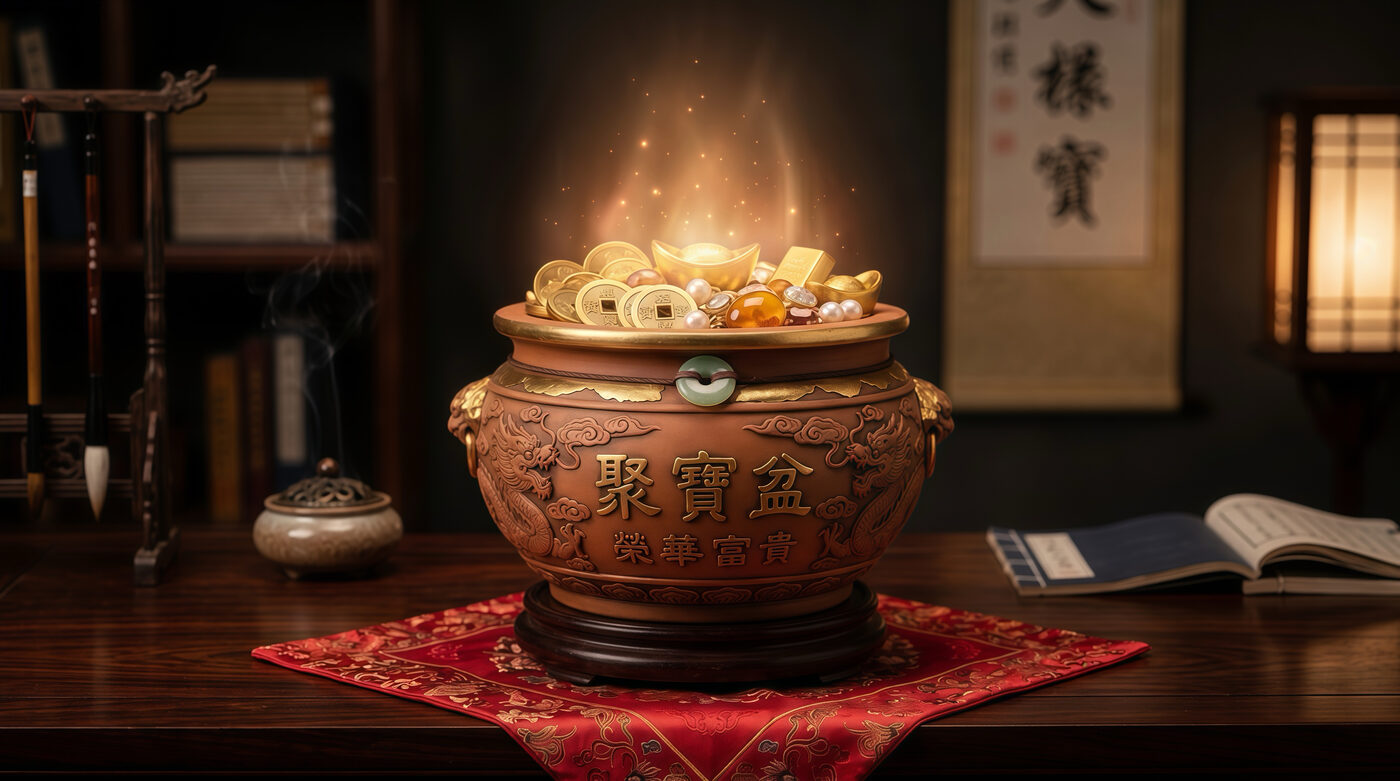 21cm 開運陶土聚寶盆，經大師開光加持